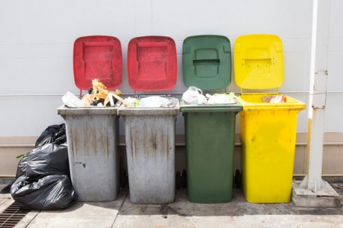 Community members participating in waste management