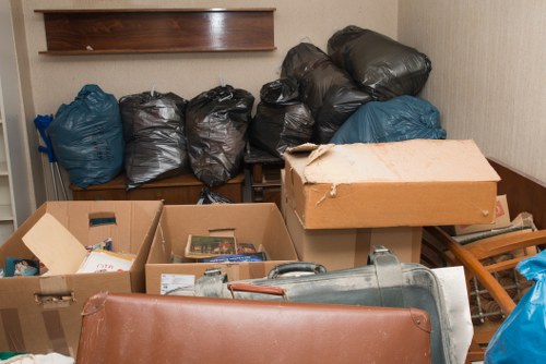 Organized home clearance process with labeled items